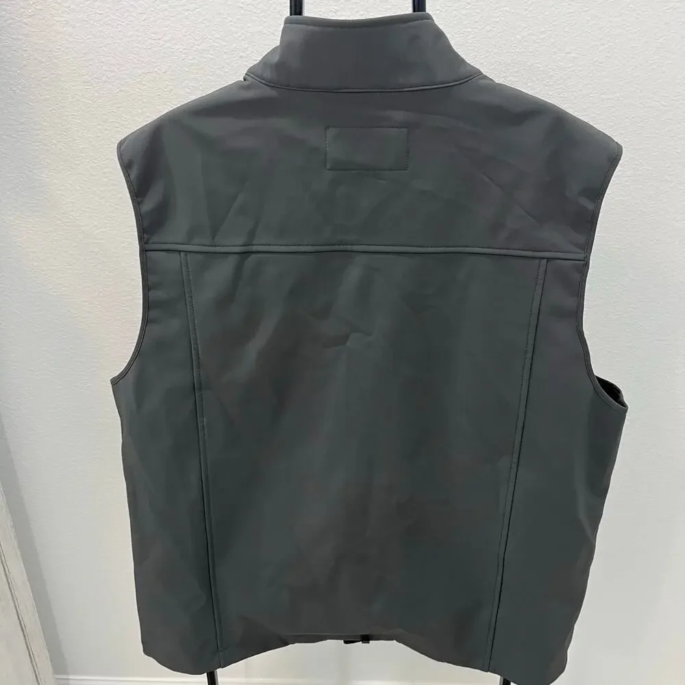 Izod Men's XL Grey Softshell Fleece Lined Vest